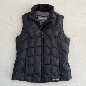 Eddie Bauer EB650 Full Zip Hi Collar Polyester & Down Vest Black Sz S Unisex